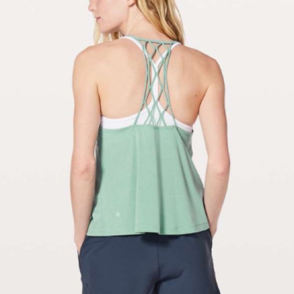 Lululemon Heathered Rip Tide Love Knot Tank Size 8